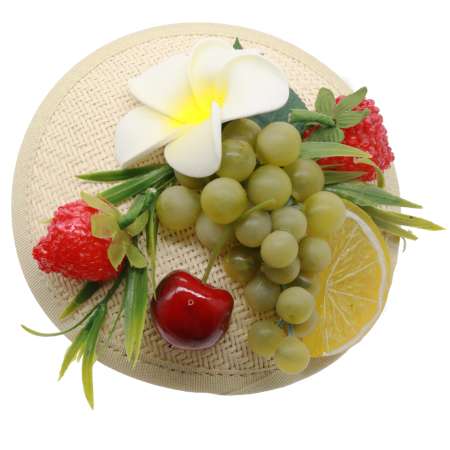 Straw Fascinator with Fruits