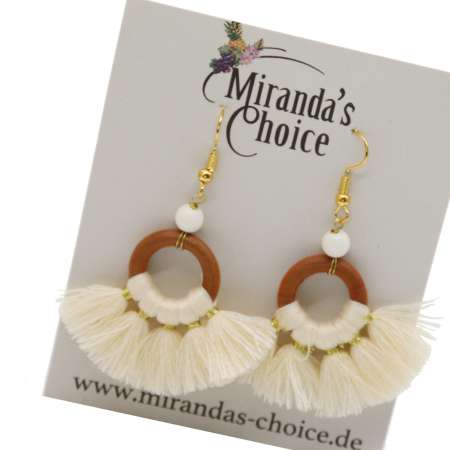 Earrings with Fringes in Ivory