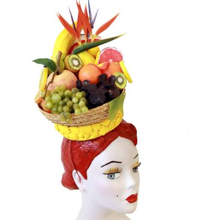 Tutti Frutti Hat - gelber Kopfschmuck mit Obstkorb