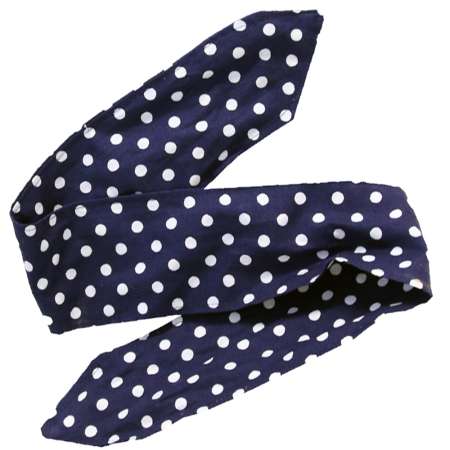 hairband polka dots blue white