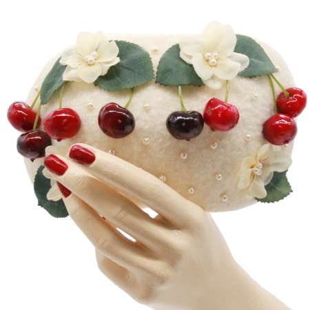 bandeau hat with cherries