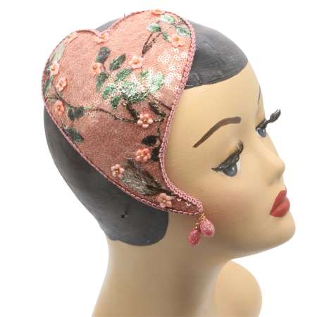 heart fascinator pink vintage