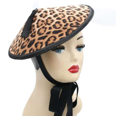 style cone hat with leopard pattern