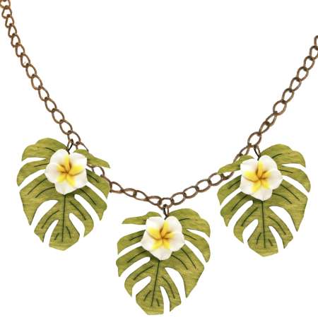 necklace monstera leaf