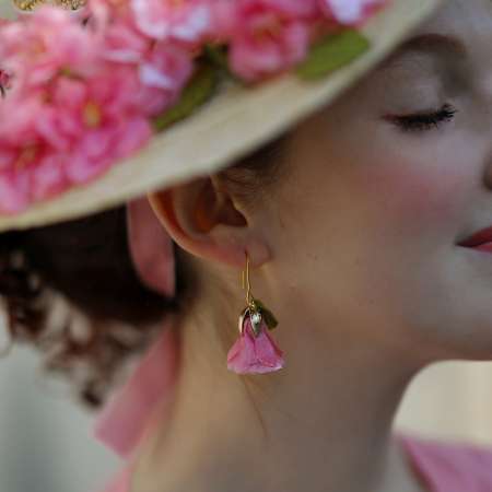 Rebecca with cherry blossom earrings