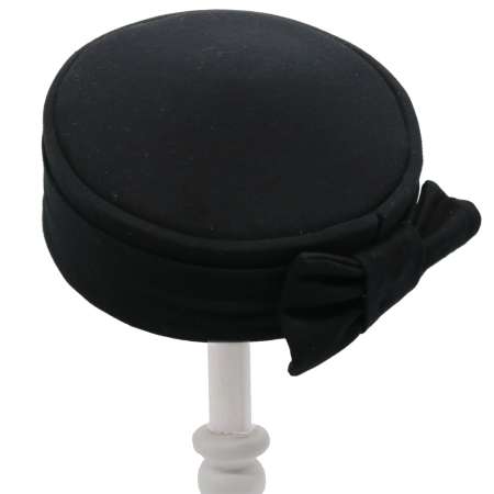 small hat black pillbox