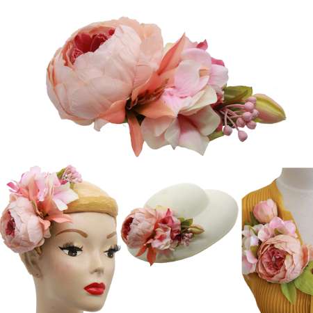 Pink hair flower & corsage flower