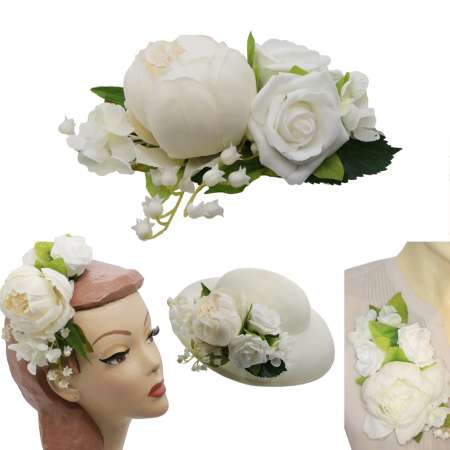 White hair flower & flower corsage