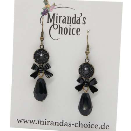 earrings pendant drop sparkling black
