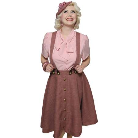 Skirt old pink with suspenders