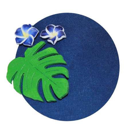 mini fascinator blue frangipani