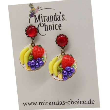 fruit plate earrings