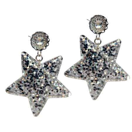 earrings glitter star