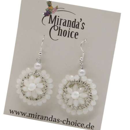 earrings white beads