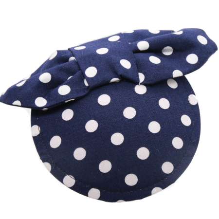 fascinator dots blue white bow