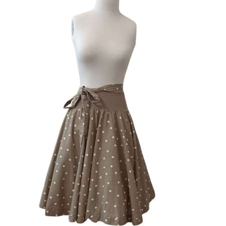 swing skirt brown white polka dots rockabilly