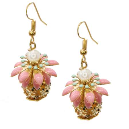 Glamour earrings with glitter pineapple