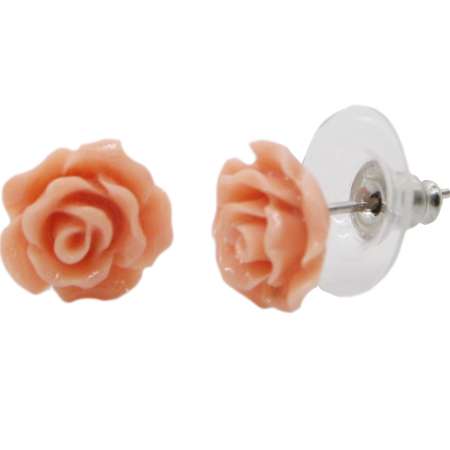 roses pink ear studs earrings vintage