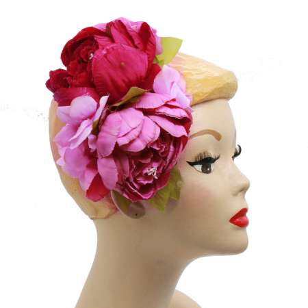 pink, dark pink, hair flower, flower clip
