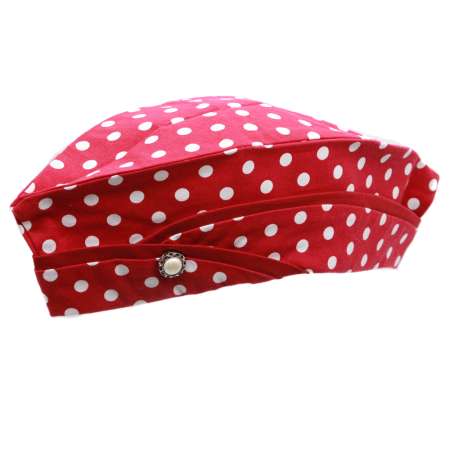 side cap red dots white vintage rockabilly