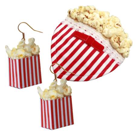 Set: Popcorn - Earrings & Fascinator