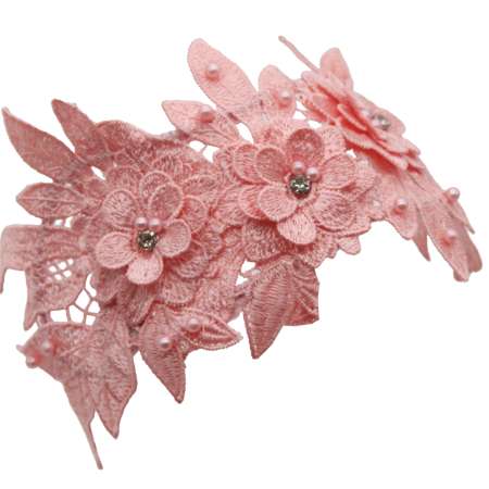 bandeau hat pink flower lace