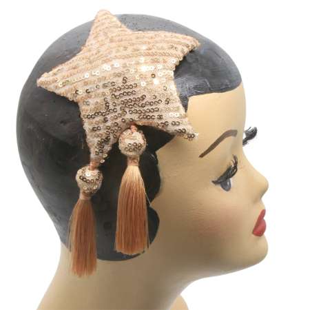 Fascinator Christmas star sparkling with tassel