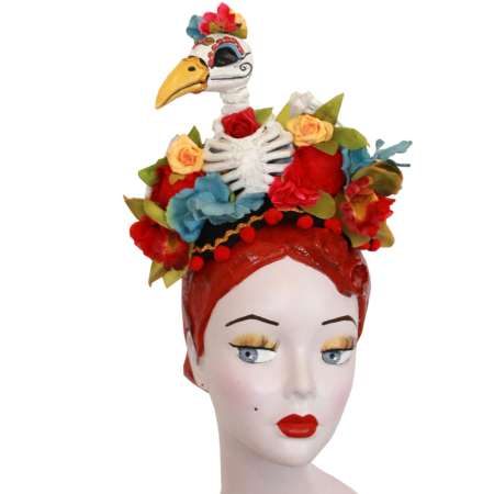 headdress day of the dead hat skeleton flowers