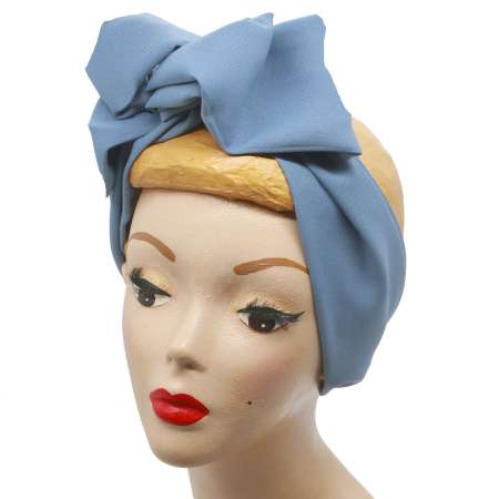 Turban Haarband blau hellblau vintage Haarband draht