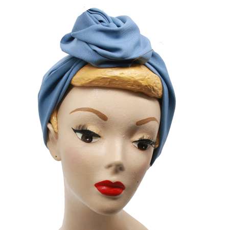Turban Haarband hellblau knoten vintage