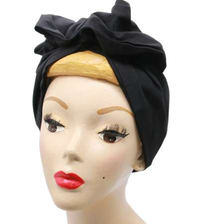 dressed, folded: Black turban hair band with wire