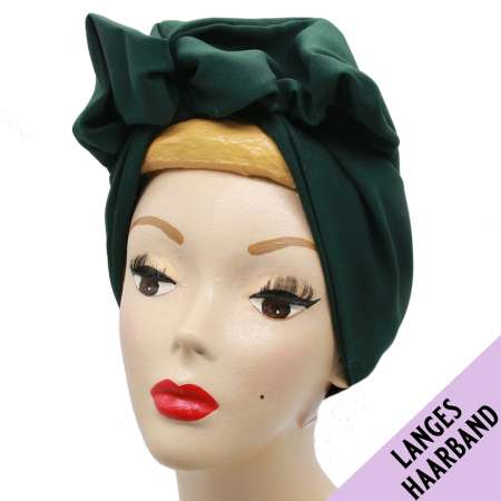 Dark green turban hair band with wire