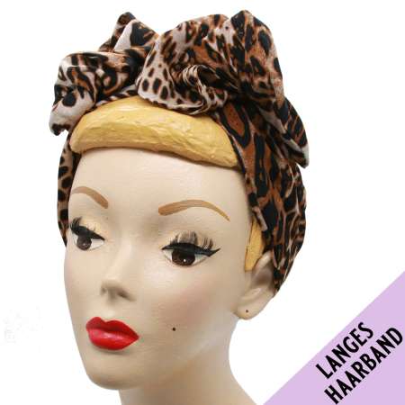 Leopard pattern turban hair band with wire