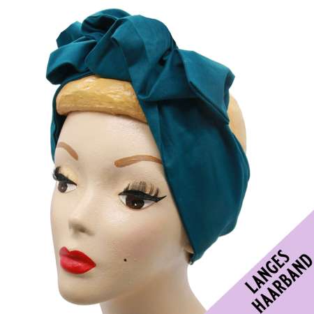 Petrol blue turban hair band with wire