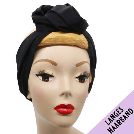 Black turban hair band with wire