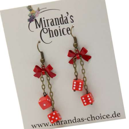red dices earrings