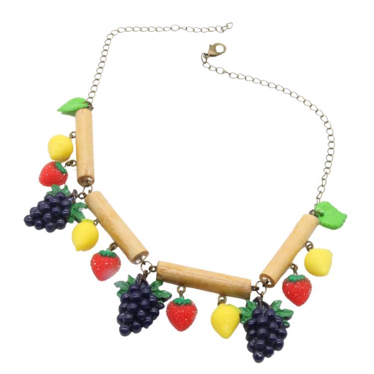 Necklace with Bamboo & Fruit