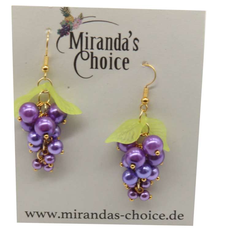 earrings grapes violet