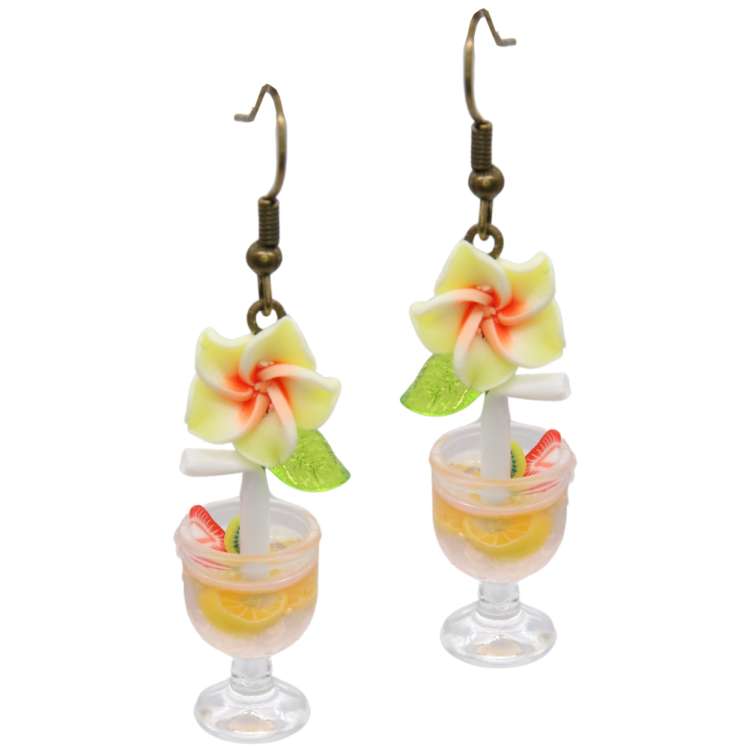 tropical drink earrings