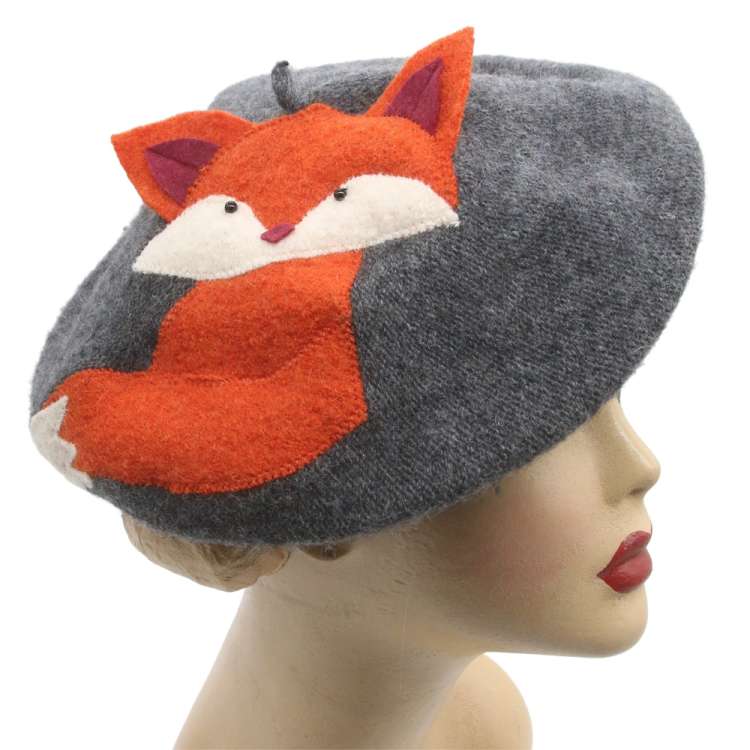 cap wool fox grey