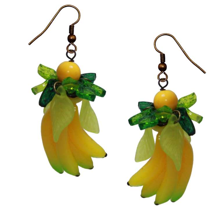 Banana and Leaf Earrings