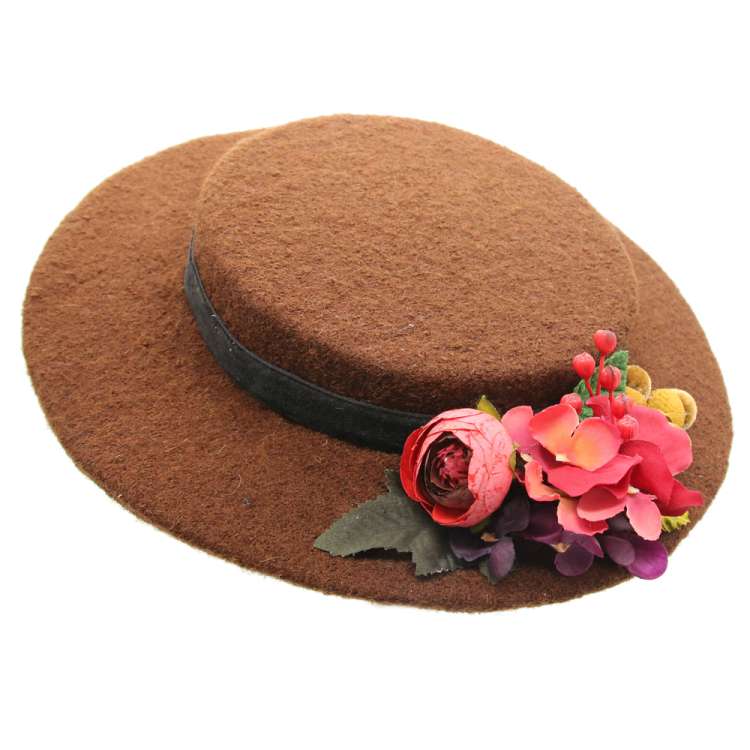 Vintage Style Small Brown Wool Hat