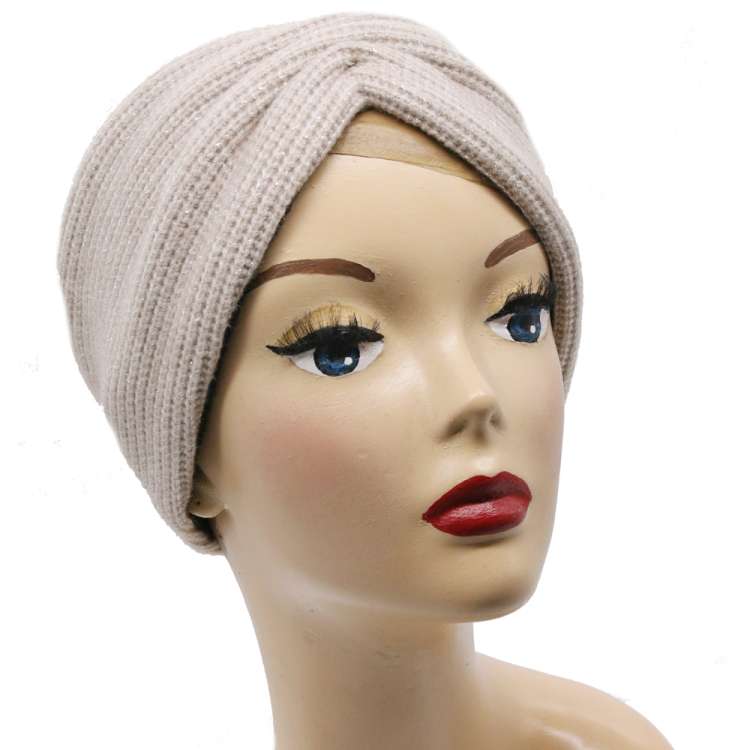 Ear warmer beige vintage Wool