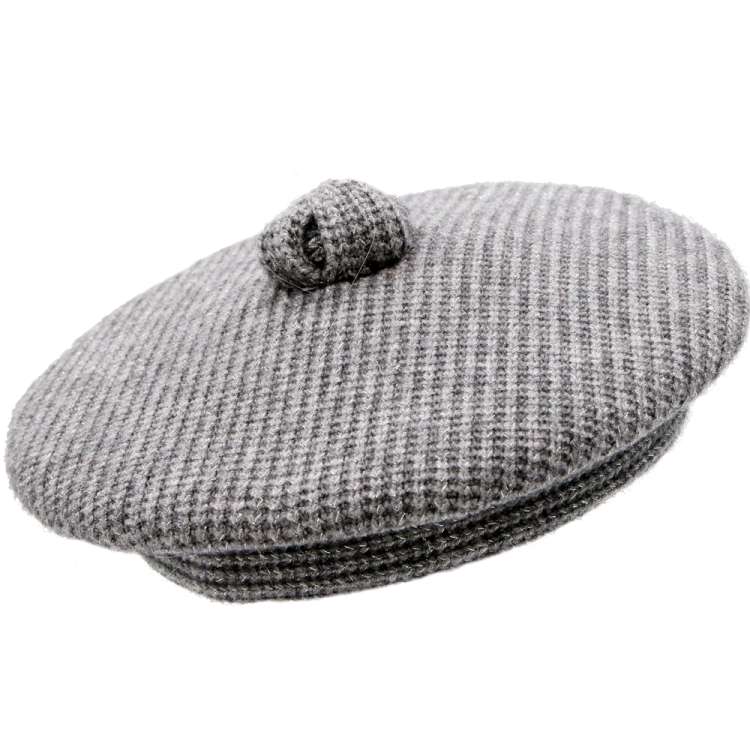 hat beret wool grey