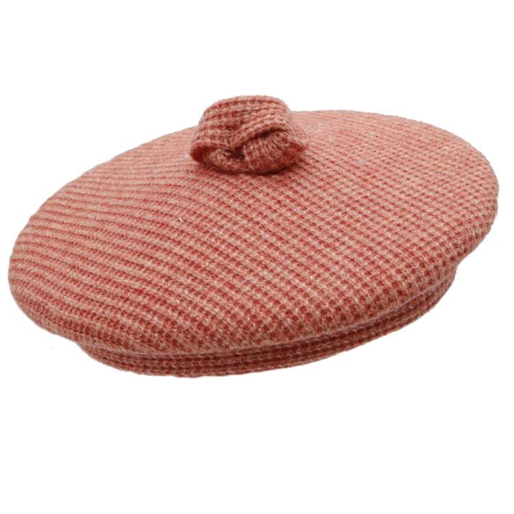 beret hat vintage wool pink