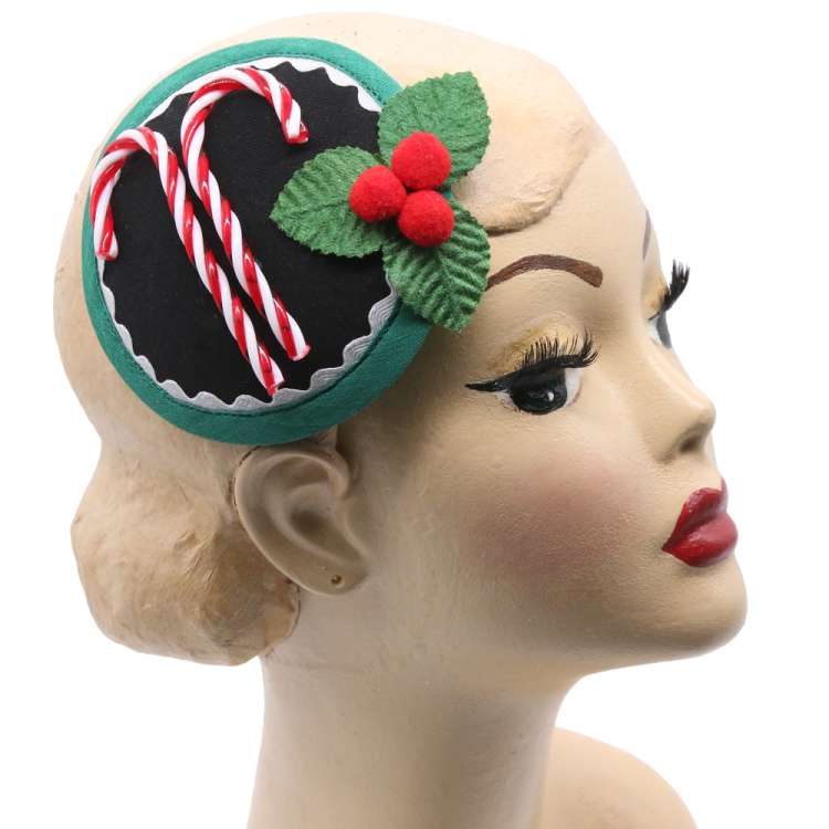 fascinator headpiece zuckerstangen weihnachten