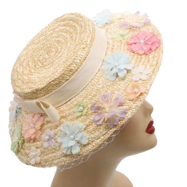 mushroom Hat with flowers and net