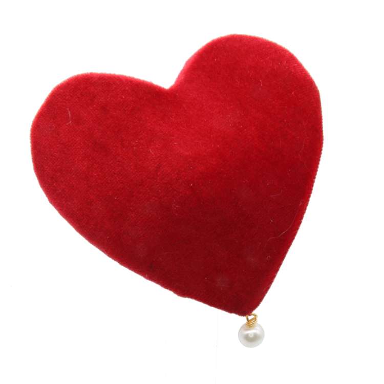 fascinator small red heart bead