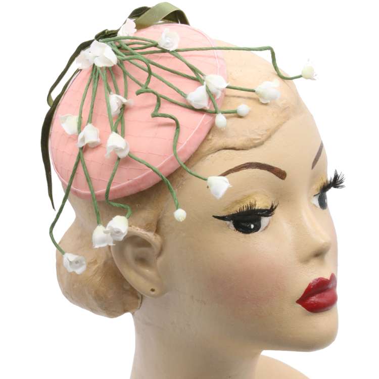 Fascinator pink  lily of the valley