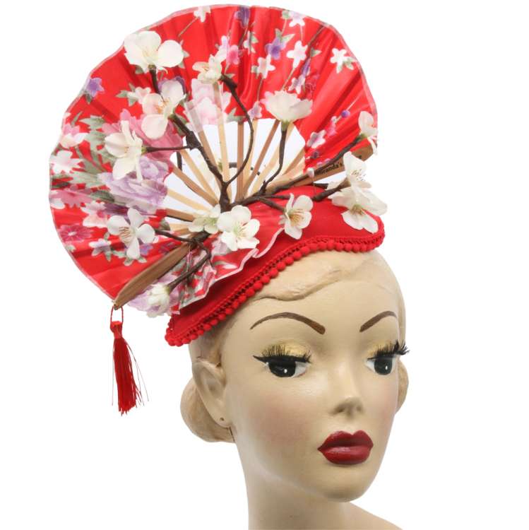 Cherry Blossom Half hat with fan